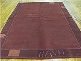 IMAGE OF 6'7 x 9'7 Red Hand Knotted Wool Modern Tibet Rug