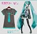 VOCALOID Hatsune Miku Grey Cosplay Costume T-shirt Short Sleeves Individuation