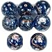 30g Blue Flower Lampwork Round Glass Beads Approx 8Pcs