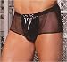 Men's Fishnet Shorts with Vinyl front in One Size, Plus Size