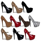Ladies Womens Pointy Black Patent Sexy Skyscraper High Heel Platform Pointed Court Shoes Size 6