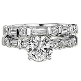 1.50 CT D VS1 ROUND BRILLIANT DIAMOND RING SET 18K
