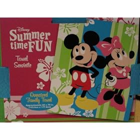 Disney Summer Time Fun Towel Serviette Oversized Colorful Family Towel Featuring Mickey... by 