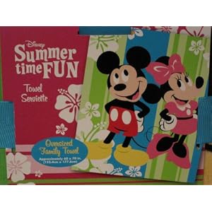 Disney Summer Time Fun Towel Serviette Oversized Colorful Family Towel Featuring Mickey... by 