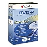 Verbatim DVD-R 4.7GB 8X 10pk Video Trimcases (With VideoGard Protection)