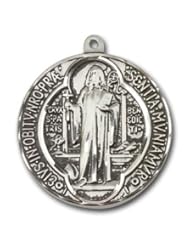 From Amazon.com. Click for details:
 Extraordinary Rare Quality Vintage Die Very Large .925 Solid Sterling Silver St. Saint Benedict Vatican Commissioned 100 Year Old Design Relic Medal Pendant Necklace with a solid 24" Rhodium Finished Stainless Steel Chain Extraordinary Rare Quality Vintage Die Very Large .925 Solid Sterling Silver St. Saint Benedict Vatican Commissioned 100 Year Old Design Relic Medal Pendant Necklace with a solid 24" Rhodium Finished Stainless Steel Chain