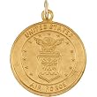 14K Yellow Gold Reversible US Air Force/St. Christopher Medal - 18.00mm