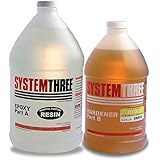 System Three 0102K46 Medium Amber General Purpose Epoxy Kit with #2 Medium Hardener, 1.5 gal Bottle