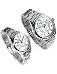 1pair Fashion Elegant White & Black Couples Watch Men and Ladies Watches