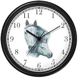White Mare and Foal - JP - Horse Wall Clock by WatchBuddy Timepieces (Hunter Green Frame)