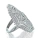 Bling Jewelry Clear CZ Vintage Style Finger Armor Ring Rhodium Plated