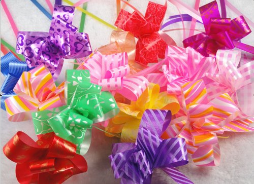 100pcs Plastic Mixed Gift Wrapping Christmas Wedding Decoration Pull Bows