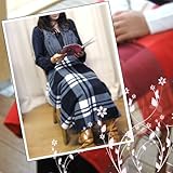 フリースひざ掛け チェック柄 (タータンチェックブラック)