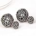 She Lian Vintage Hollow out Womens Double Side Round Ball Stud Earrings
