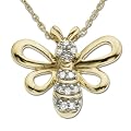 10k Yellow Gold Diamond Bee Pendant (.05 cttw, I-J Color, I2-I3 Clarity), 18