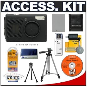 Snug-It Tight Fit Camera Skin (Black) with Spare NB-5L Battery + Secure Digital Card Reader +... by Delkin