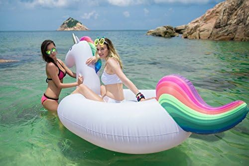 Giant Inflatable Unicorn Pool Floats 108"/275cm - Outdoor Swimming Pool Large Floatie Float Lounge For Adults &amp; Kids