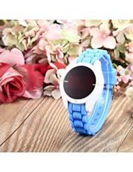 Youyoupifa Cool Style Black Dial Azure Silicone Band LED Wrist Watch£¨Unisex£©