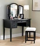 Powell Antique Black with Sand Through Terra Cotta Vanity, Mirror & Bench