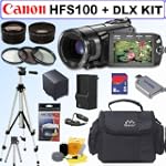 SAVE $720.04 - Canon VIXIA HFS100 HD Flash Memory Camcorder + Deluxe Value Accessory Kit $829.95