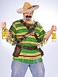 Mens Plus Size Costume Tequila Pop'n Dude Costume Mexican Poncho Sombrero Hat South of the Border