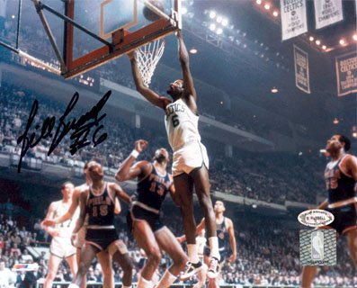 Bill Russell Autographed/Hand Signed Boston Celtics 8x10 Photo (Layup over Chamberlain Color)