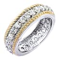 Silver Gold cz Diamond engagement Eternity Ring Band