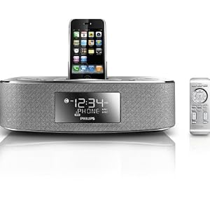 Philips DC290/37 Aluminium iPod,iPhone Docking Station with Clock Radio