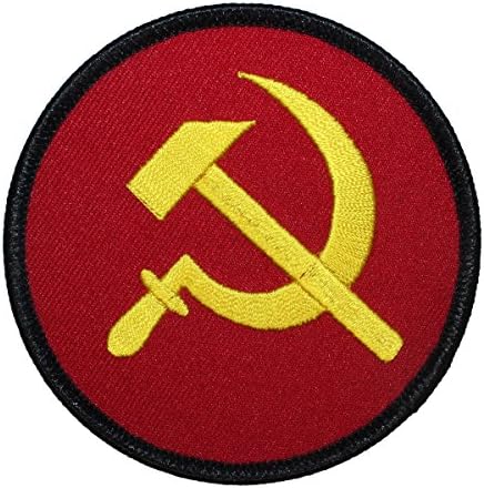 Hammer & Sickle Patch Icon Embroidered Iron On Applique