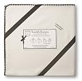 SwaddleDesigns Organic Ultimate Receiving Blanket - Natural with Chocolate Brown Trim