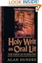Holy Writ as Oral Lit: The Bible as Folklore