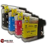 Brother LC107 XXL and LC105 XXL 4-Set Compatible Super High Yield Ink Cartridges (1BK, 1C, 1M, 1Y) MFC-J4310DW MFC-J4410DW MFC-J4510DW MFC-J4610DW MFC-J4710DW