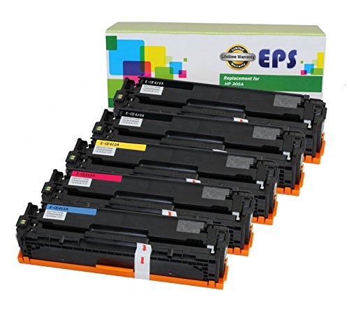5PK EPS Replacement HP 305A CE410X CE411A CE412A CE413A Toner Set for HP LaserJet Pro 300 400