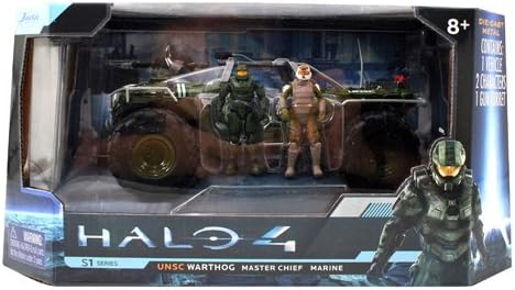 HALO 4 Combat Edition: 8.75" UNSC Warthog Vehicle with Master Chief and Marine Figure