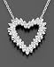 14k White Gold Double Row Diamond Heart Pendant (1/2 ct. t.w.)