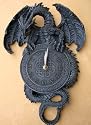 Prachtvolle Wanduhr Drache Kreuz Dragon Gothic