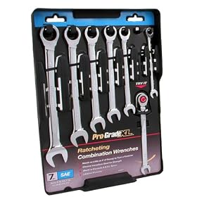 Allied 18050 7 Piece Standard 5 16-Inch to 3 4-Inch Ratcheting Combination Wrench Set by Allied