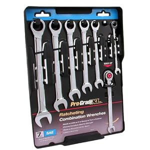 Allied 18050 7 Piece Standard 5 16-Inch to 3 4-Inch Ratcheting Combination Wrench Set by 