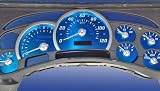 2003-2005 Hummer H2 BLUE stainless steel gauge face with white lighting and matching needles.
