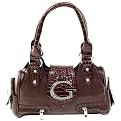 Parinda Calla Lily Croco Embossed Handbag - Mocca