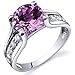 Created Pink Sapphire Solitaire Ring Sterling Silver Rhodium Nickel Finish 2.75 Carats Sizes 5 to 9
