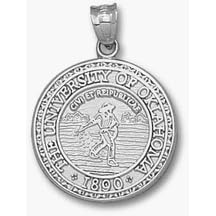 <b>Oklahoma Sooners "Seal" 3/4" Pendant - Sterling Silver Jewelry</b>