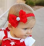 Qandsweet Baby Girl's Headbands Hair Bow Crystal Flower (9 Pack)