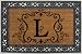 Monogram Coir Doormat Insert with Rubber Base Frame - L