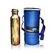 CopperZen Copper Water Bottle with Insulated Travel Bag and Adjustable Strap - Blue