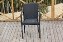 Rattan-Stapelstuhl Polyrattanstuhl Stuhl schwarz