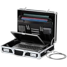 Vaultz Locking Laptop Case, 14.25 x 18 x 5 Inches, Black (VZ01216)