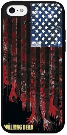 Black, Red, Blue and White Walking Dead American Flag Zombie Hard Snap on Phone Case (iPhone 5c)