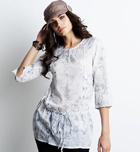 Perfect Pure Cotton 3/4 Sleeve Floral Print Longline Top - Marks & Spencer :  spring summer women style