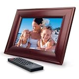 JWIN JP177 7-Inch Digital Photo Viewer with Wooden Face
